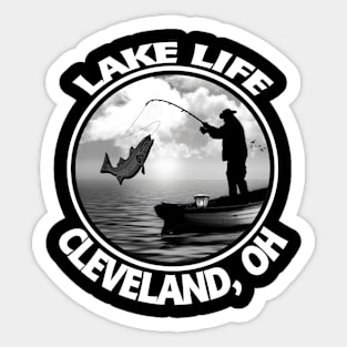 Lake Life Cleveland Ohio Fishing Boat Bass Walleye Sticker